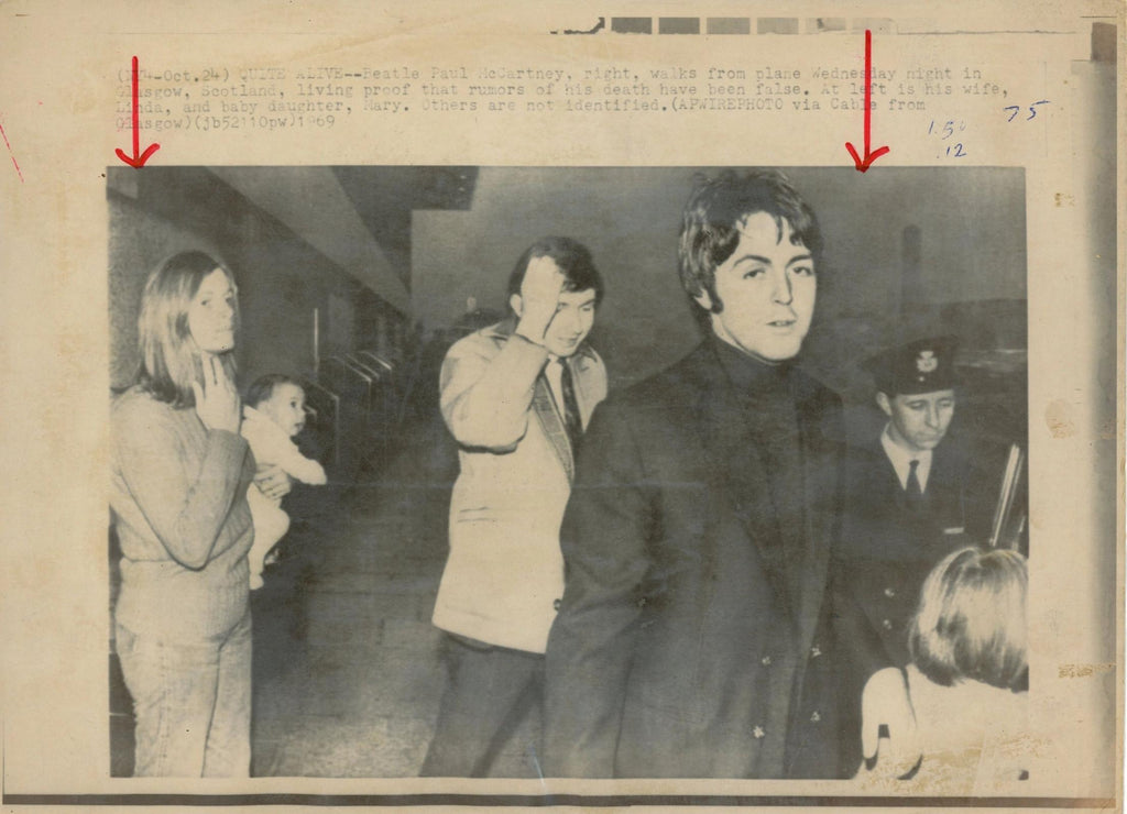 Paul and Linda McCartney Glasgow Airport photograph 1969