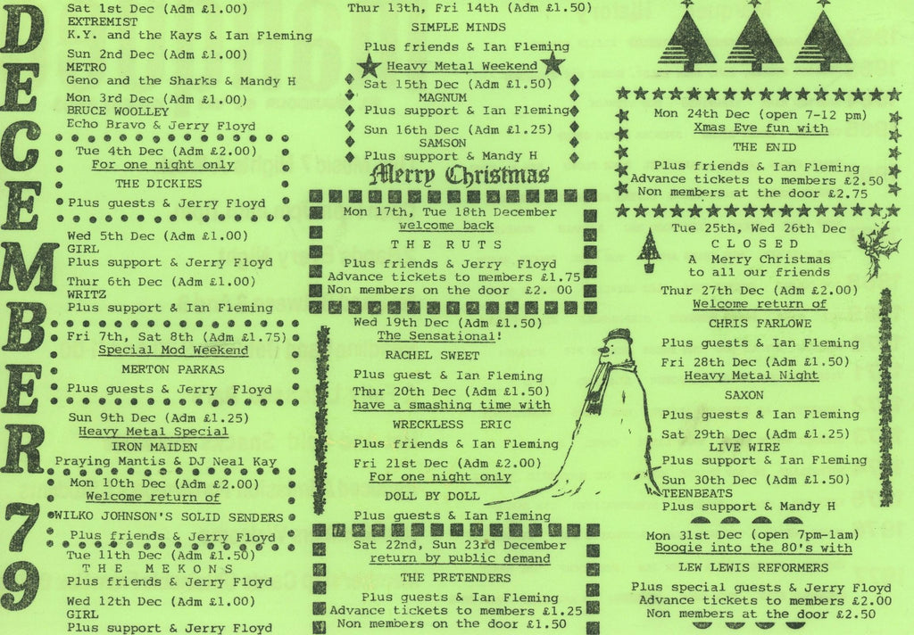 Marquee Club, London — December 1979 Handbill