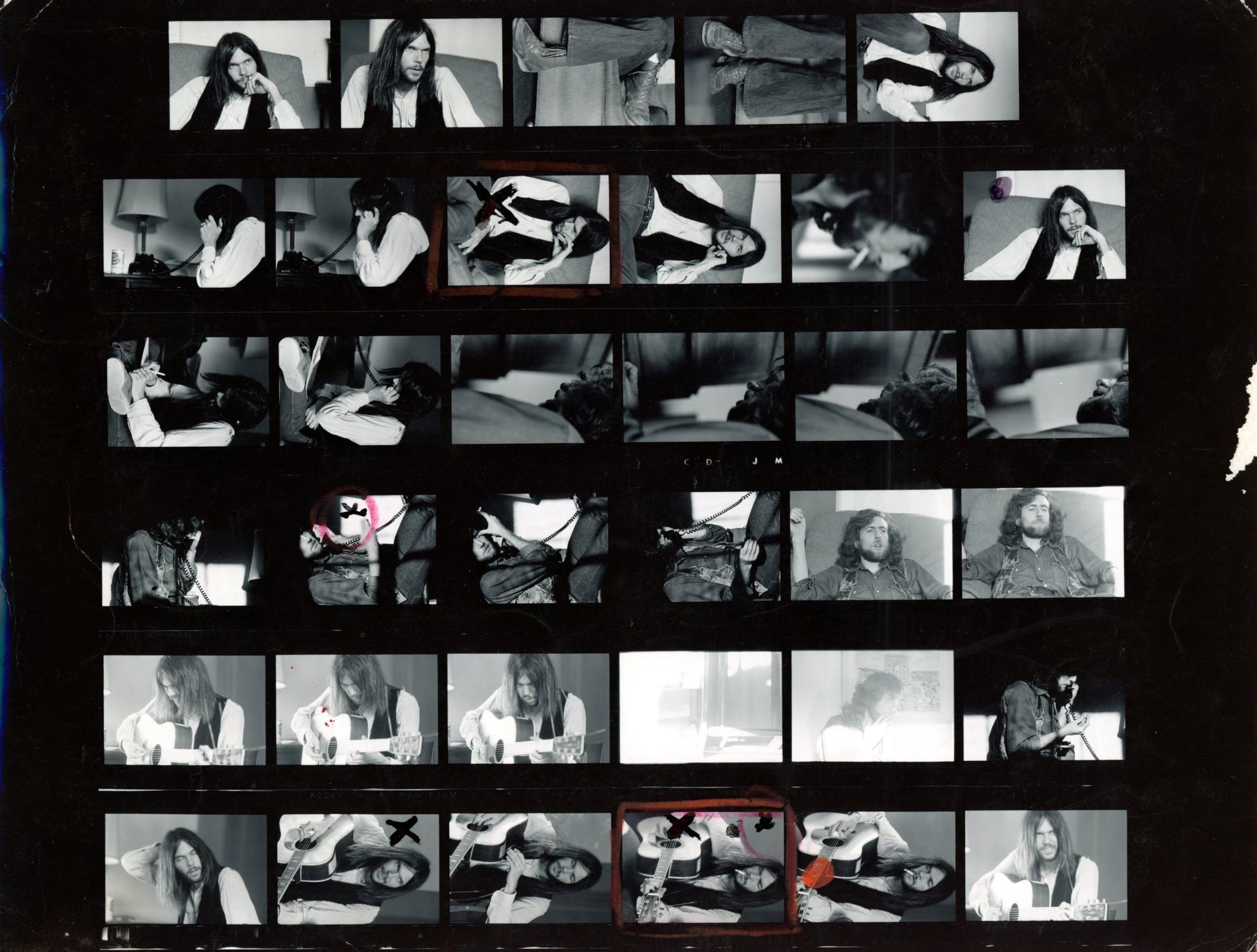 Neil Young Kodak Contact sheet 1970s