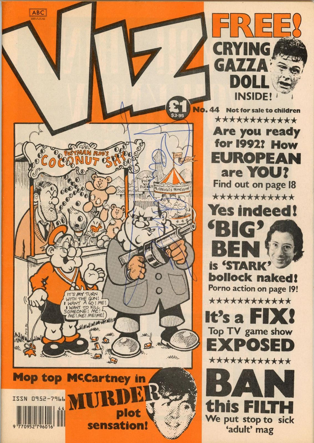 1990 Viz comic magazine signed by Paul McCartney