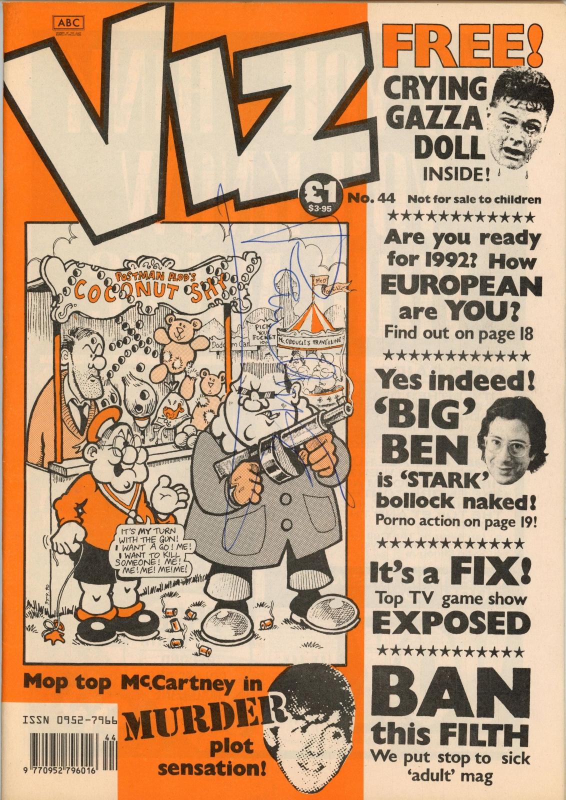 1990 Viz comic magazine signed by Paul McCartney