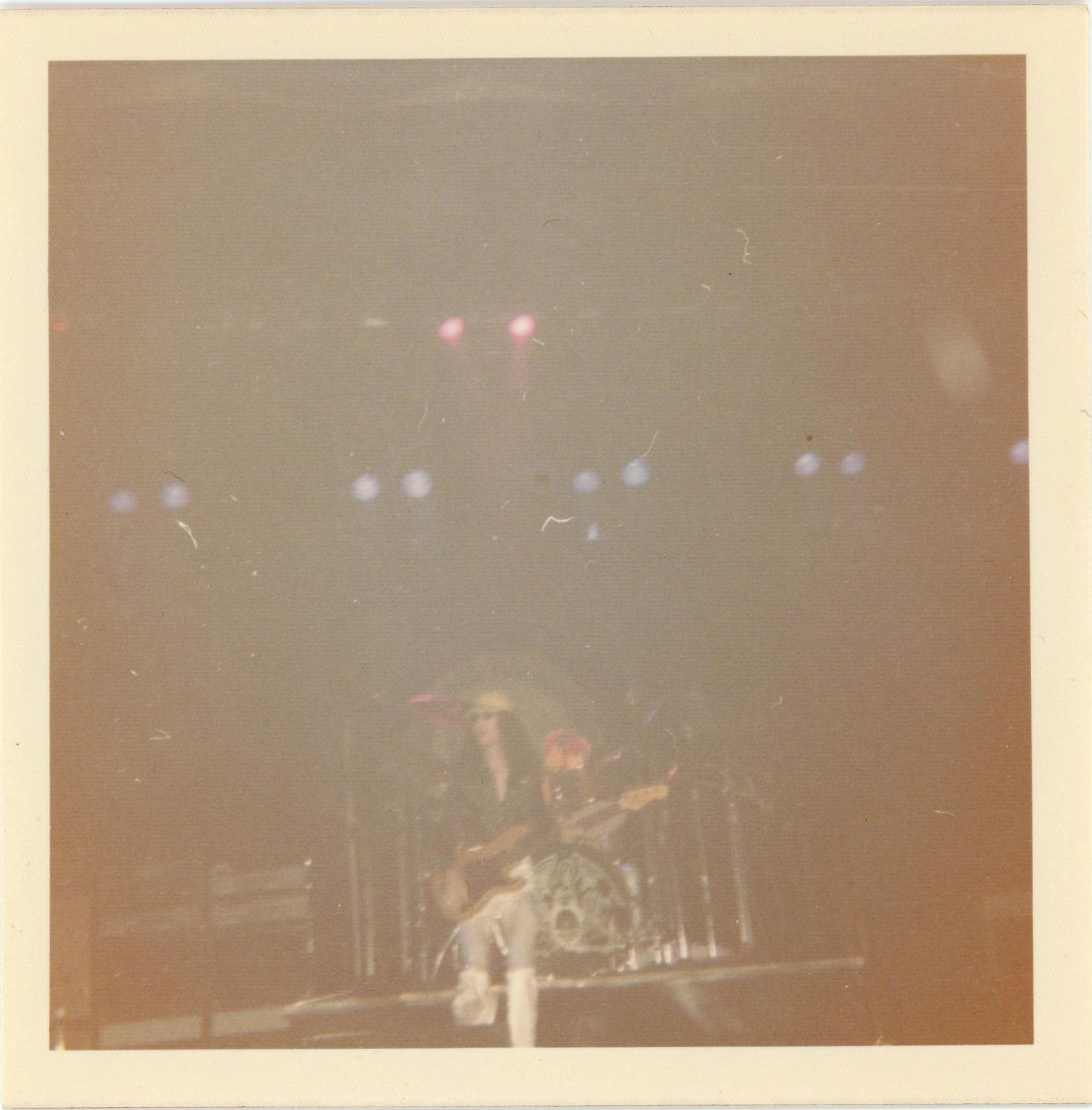 Vintage snapshot of Queen on stage 24th December 1975