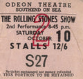Rolling Stones ticket stub 1964