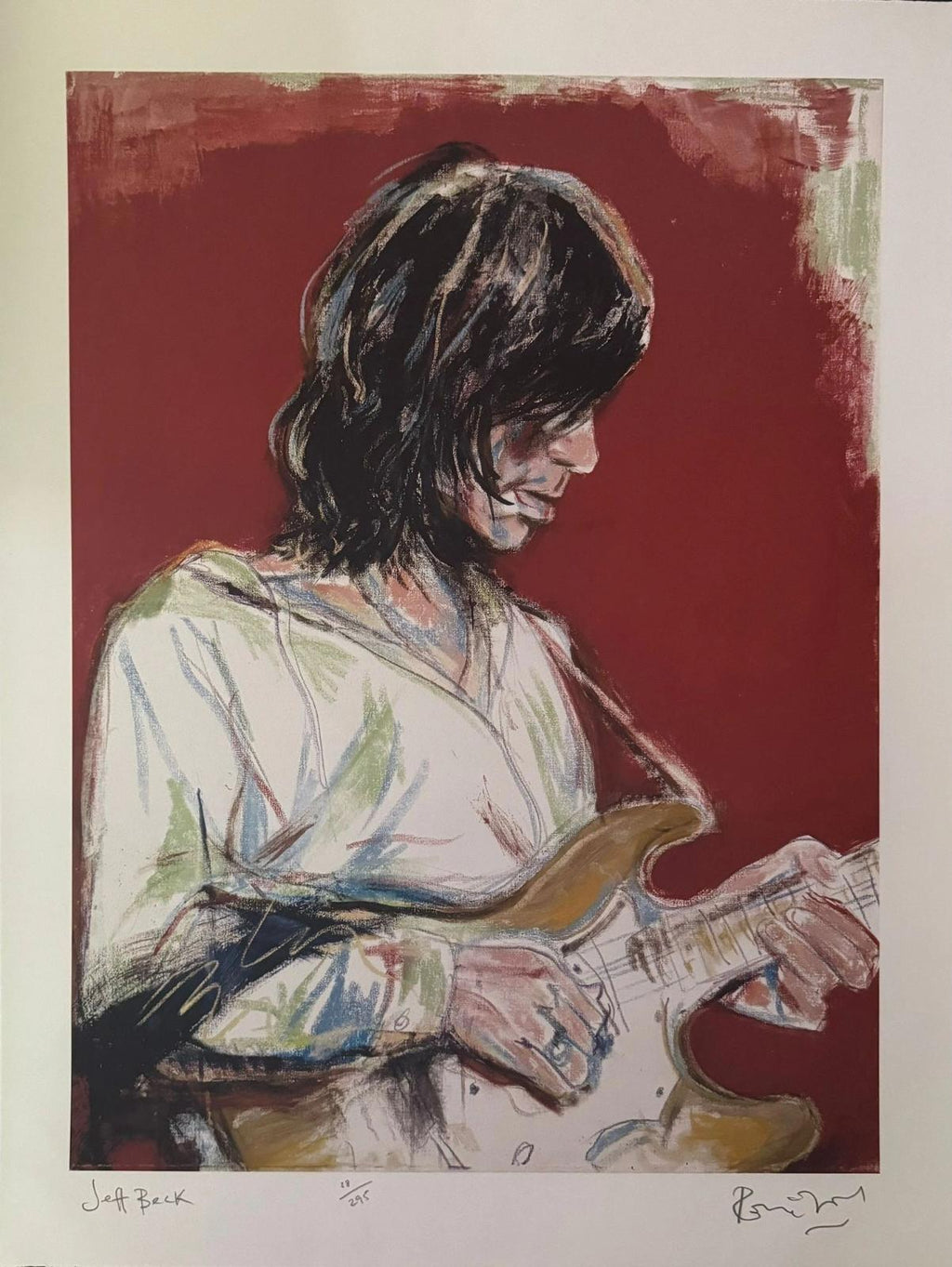 Ronnie Wood Limited edition signed “Jeff Beck” Print