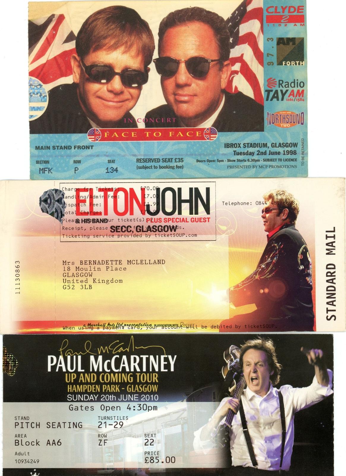 A collection of Modern concert tickets