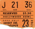 The Beatles Hollywood Bowl ticket stub 1964