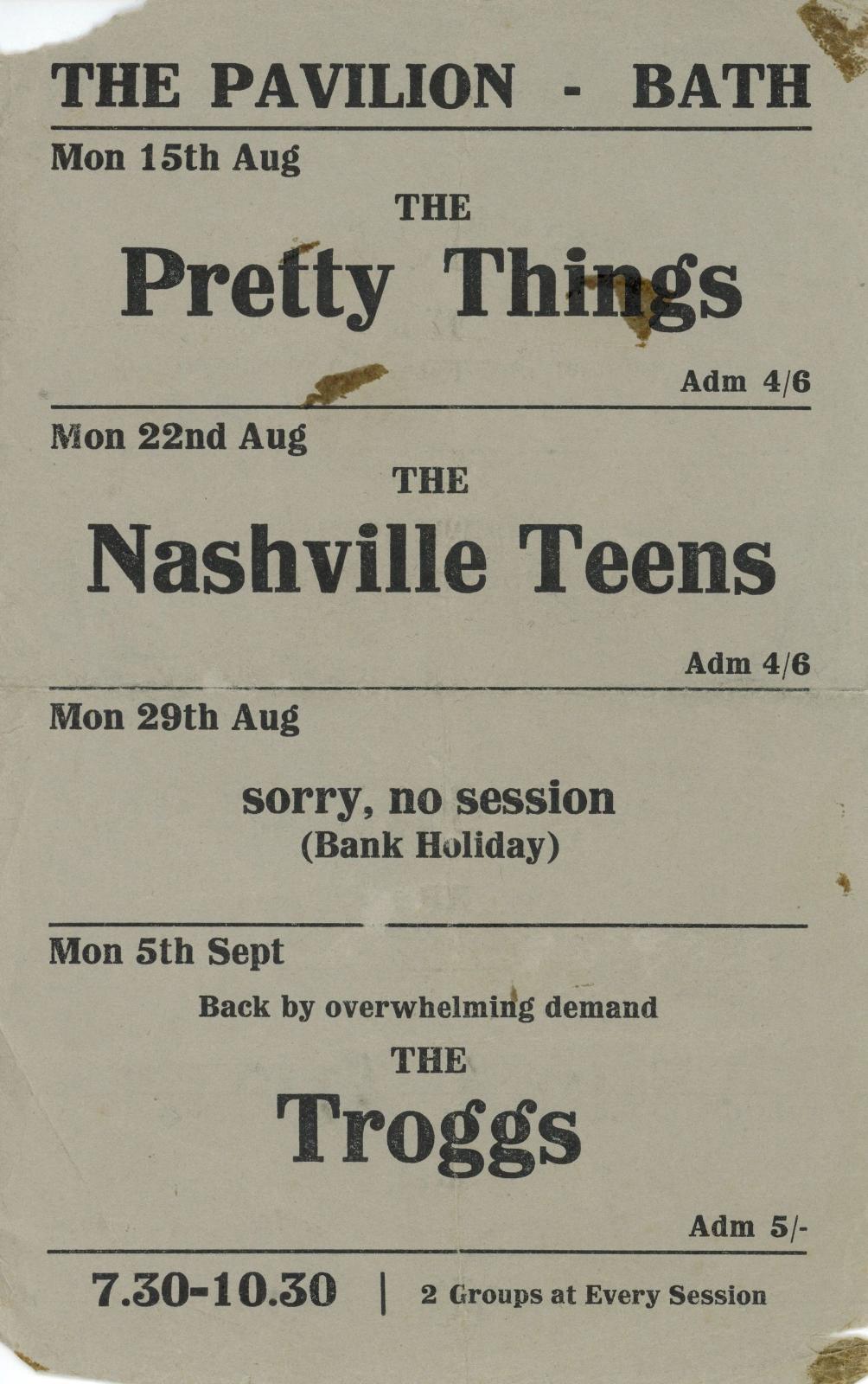 The Pretty Things at The Pavilion Handbill