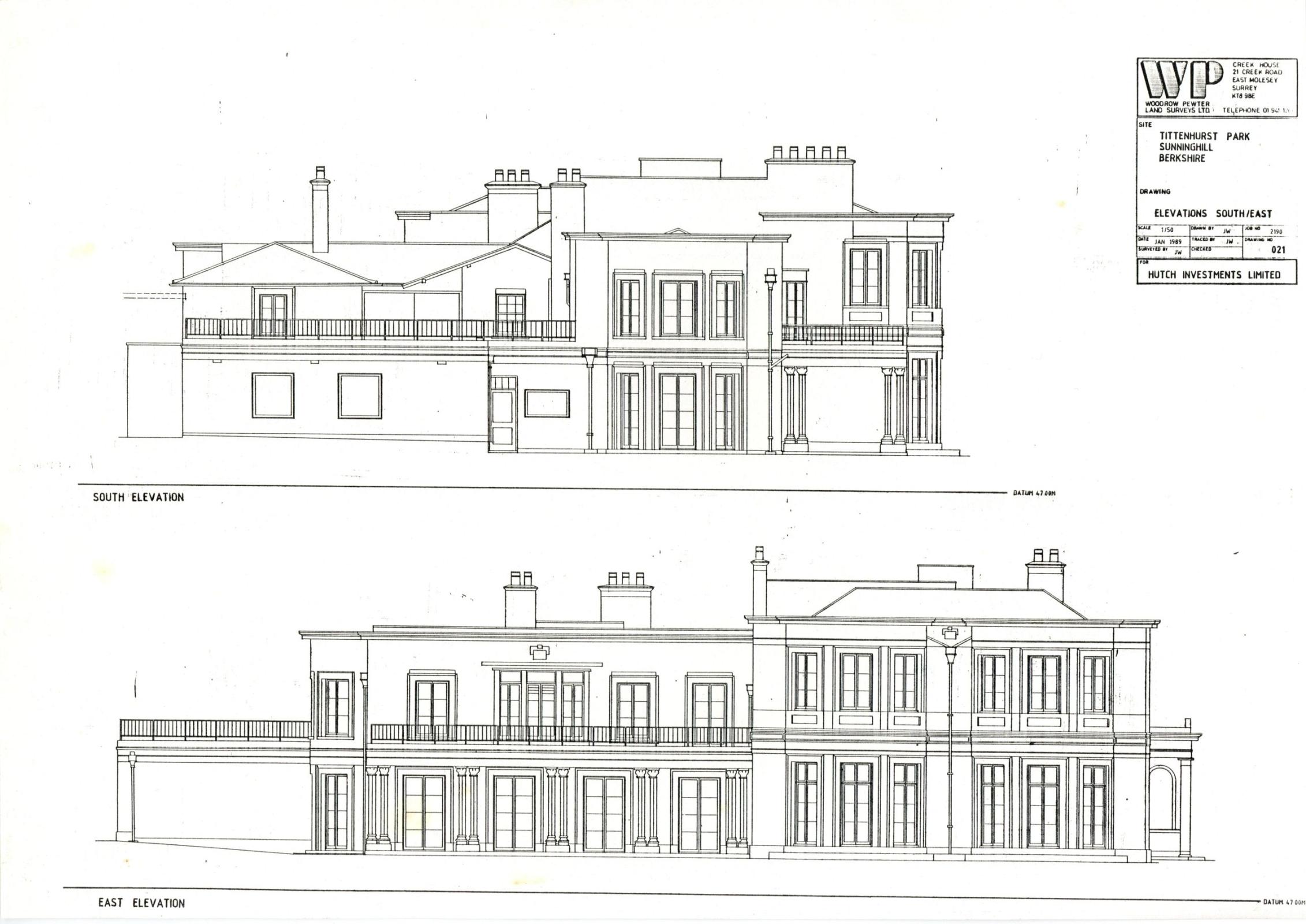 John Lennon Tittenhurst Park Architectural drawings 1980s