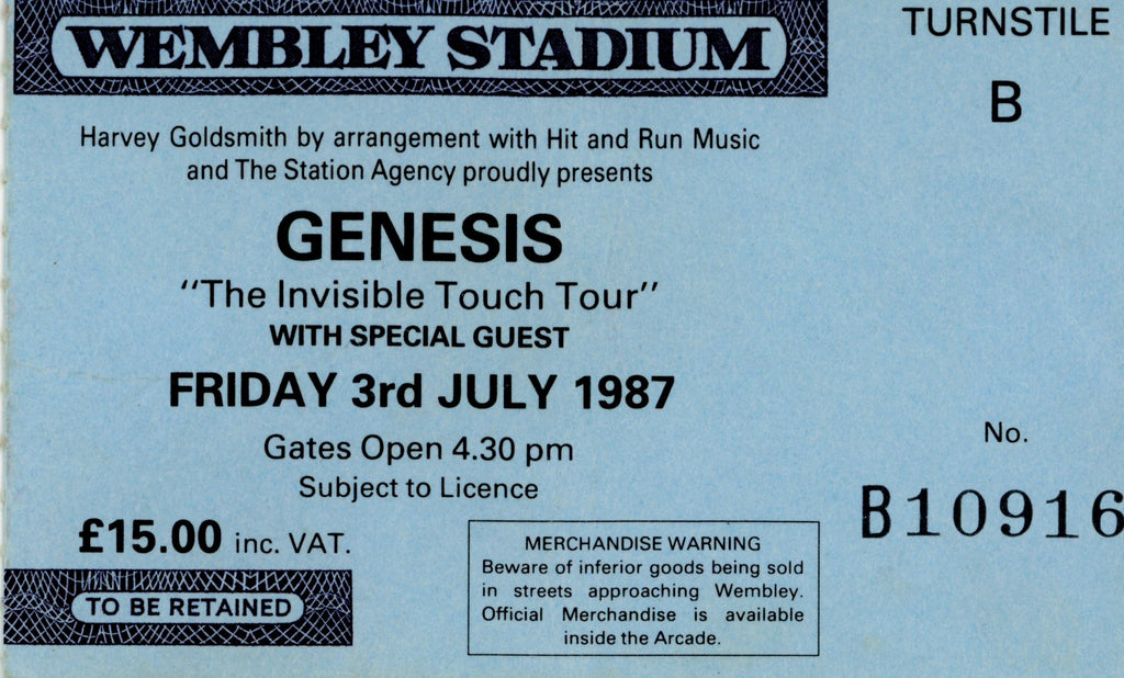 Three Genesis concert Tickets