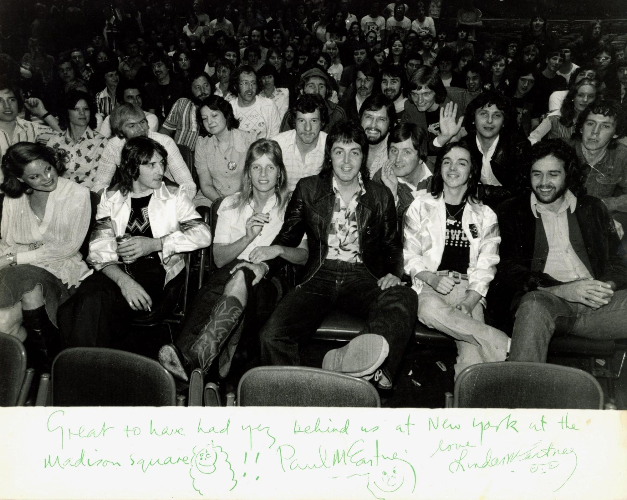 Paul McCartney and Wings Promotional Photo with facsimile autographs 1976